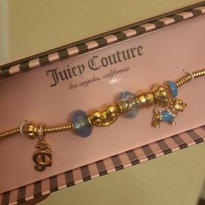 Juicy Couture Gold and Blue Charm Bracelet